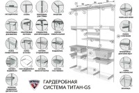 Комплектующие гардеробной системы Титан GS (СЕРЕБРИСТАЯ)
